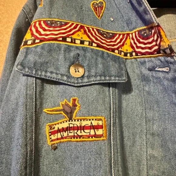 Quacker Factory Angel Patriotic Jean jacket - Picture 5 of 5
